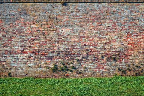 Old brick wall pattern, detail from Petrovaradin fortress in Novi Sad Stock Photos