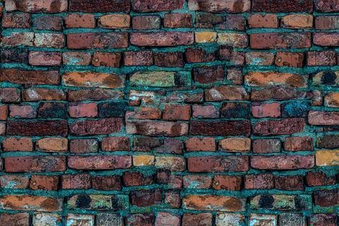 Old brick wall pattern windblown strangled effect abandoned background grunge 库存照片