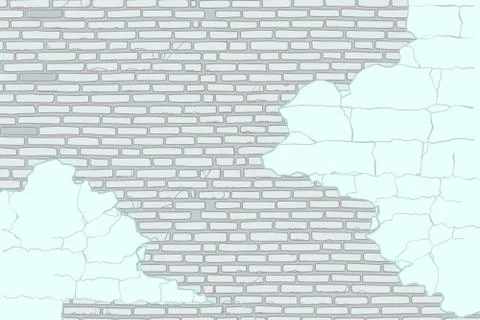 Old brick wall with peeling paint vector illustration Ilustración de archivo