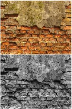 Old brick wall with plaster1 Stock Photos