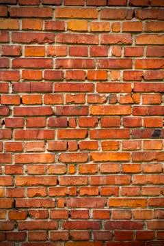Old brick wall of red brick as a background Stock Photos