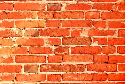 An old brick wall, red brick. Stock Photos
