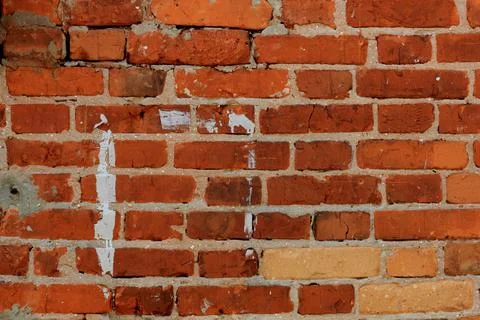 An old brick wall, red brick. Stock Photos