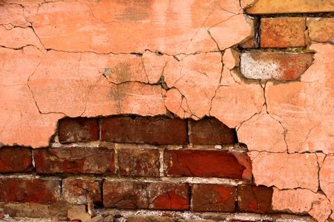 An old brick wall, red brick. Stock Photos