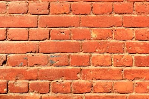 An old brick wall, red brick. Stock Photos