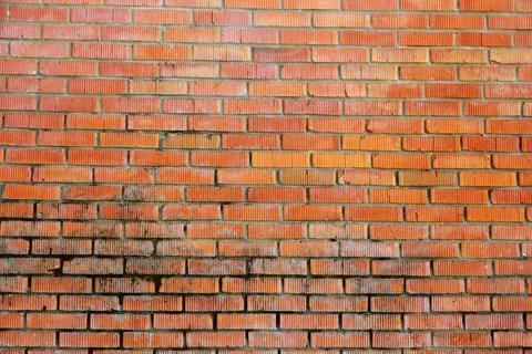An old brick wall, red brick. Stock Photos
