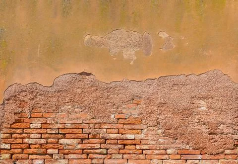 Old brick wall with red brick background Stock Photos