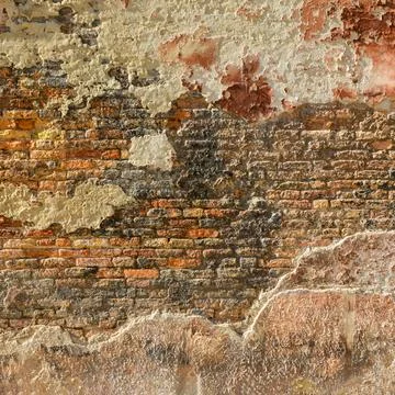 Old brick wall with red brick background, vintage wall background Stock Photos