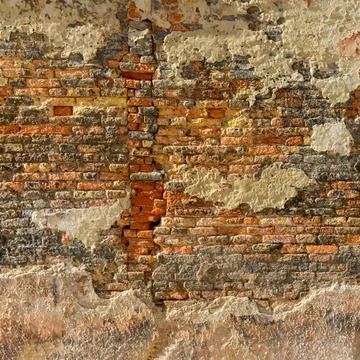 Old brick wall with red brick background, vintage wall background Stock Photos
