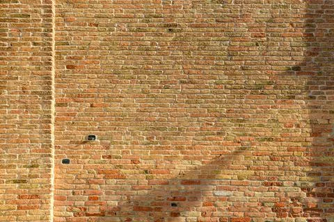 Old brick wall with red brick background, vintage wall background Stock Photos