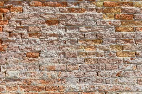 Old brick wall with red brick background 스톡 사진