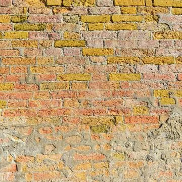 Old brick wall with red brick background, vintage wall background Stock Photos
