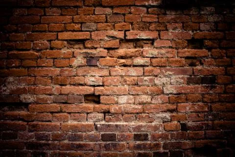 Old brick wall. Retro background. Closeup. Stock Photos