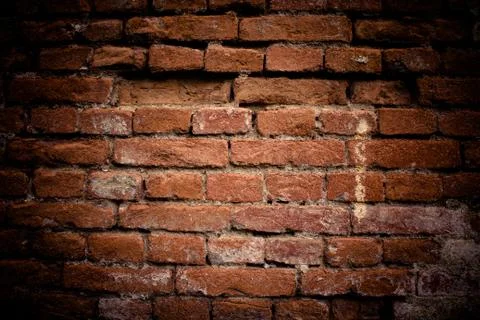Old brick wall. Retro background. Closeup. Stock Photos