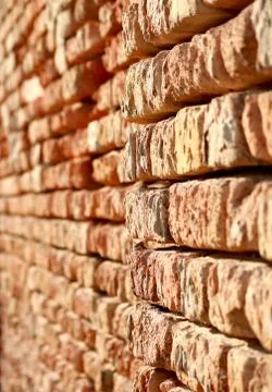 Old brick wall in the sun Stock Photos