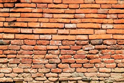Old brick wall in the temple Stock Photos