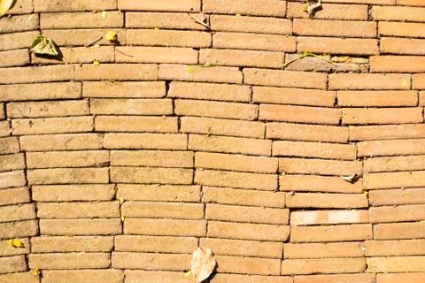 Old Brick Wall Texture background image. Grunge Red Stonewall Background. Stock Photos