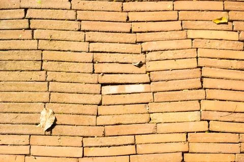 Old Brick Wall Texture background image. Grunge Red Stonewall Background. Stock Photos