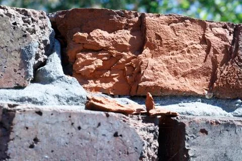 Old brick wall texture close-up background 写真素材