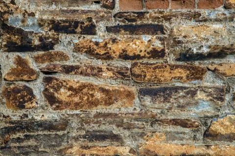 Old brick wall texture. Grunge background of aged stone surface 写真素材