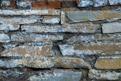 Old brick wall texture. Grunge background of aged stone surface Fotos de archivo