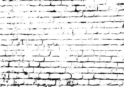 Old brick wall texture vintage background, black brick wall, Stock Illustration