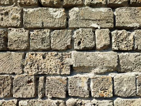 Old brick wall texture weathered stonewall background Stock Photos