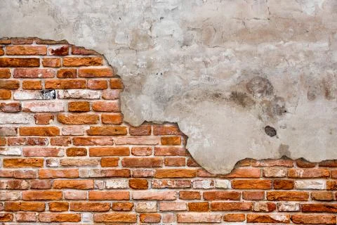 Old brick wall torn Foto stock