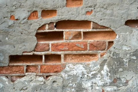 Old brick wall. Wall texture background. Big full frame background of detaile 스톡 사진