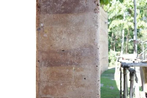 Old brick wall with white background for your text or image with copy space. Foto stock
