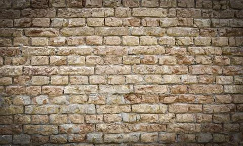 Old brick wall with white paint background texture close up Stock Photos