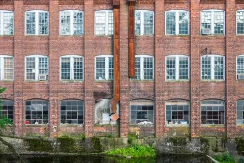 Old Brick Wall with Windows Stock Photos