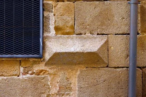 Old brick wall with windows Stock Photos
