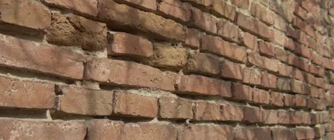 Old brick wall without facade material 5.7K anamorphic video Stock Footage 304684823