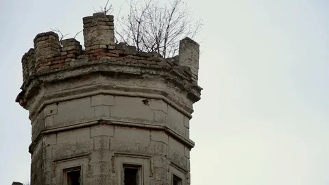 Old brick water tower Stock Footage 98438714