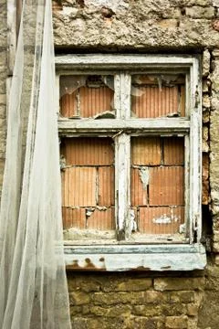 Old bricked window Stock Photos