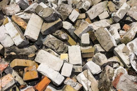 Old bricks on the construction site Stock Photos