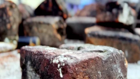 Old bricks on roof top Stock Footage 329103264