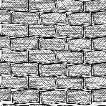 Old bricks. seamless. doodle style Stock Illustration