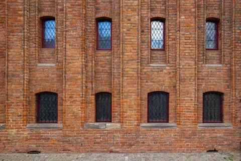 Old bricks with windows Stock Photos