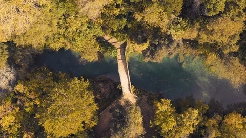 The old bridge in autumn 스톡 동영상 119074122