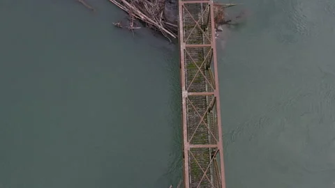 Old Bridge Birdseye Flyover 4k 30fps Stock Footage 145262275