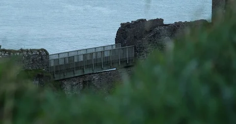 Old bridge in the castle Stock Footage 101028236