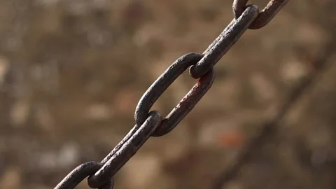 Old bridge chain, close-up Stock Footage 267870983