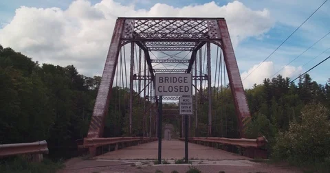Old Bridge Closed Static Stock Footage 71328551