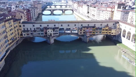 Old bridge in Florence by drone Stock Footage 171826614