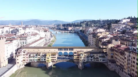 Old bridge in Florence by drone Stock Footage 171828620