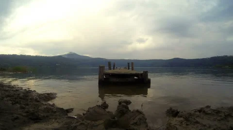 OLD BRIDGE ON THE LAKE  TIME LAPSE 4K Stock Footage 39193876
