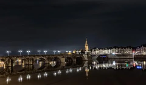 Old bridge in maastricht Stock Photos
