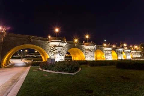 Old bridge in madrid Stock Photos